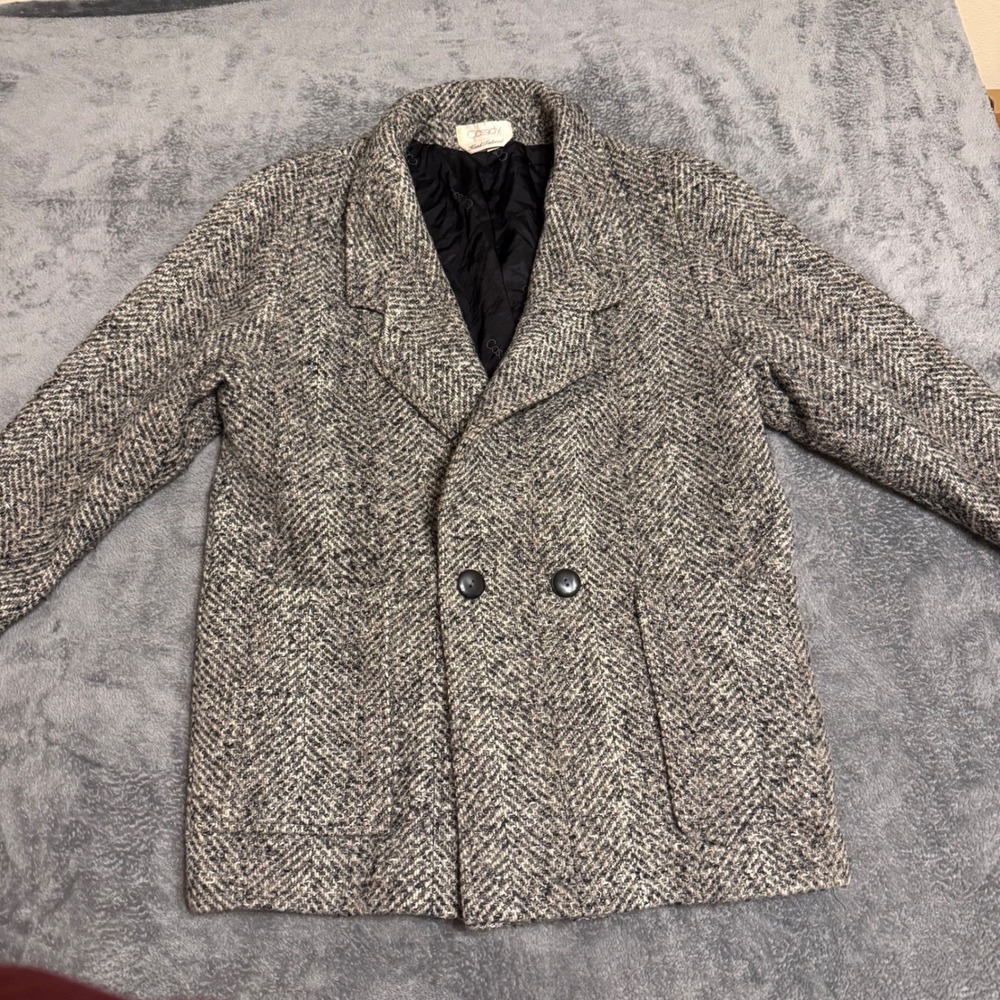 Cassidy‎ Hand Tailored Womens Tweed Blazer Jacket Size 14 Double Breasted
